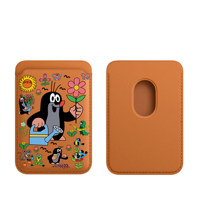 新款鼹鼠苹果简约magsafe磁吸卡包适用于iphone15pr