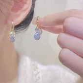 精致水滴耳环女高级感微镶锆石耳坠时尚 耳钉ins潮冷淡风耳扣耳饰