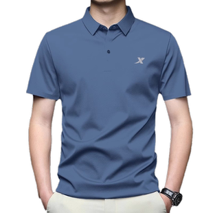 特步polo衫男短袖T恤冰丝速干春季新款翻领运动健身上衣衬衫男装t