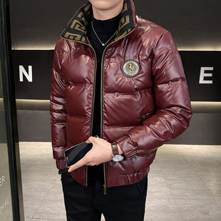 潮牌立领外套男高级感防水保暖防护服 2024新款 欧货羽绒服男款 冬季