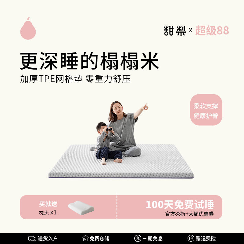 记忆棉床垫甜梨薄款软垫子