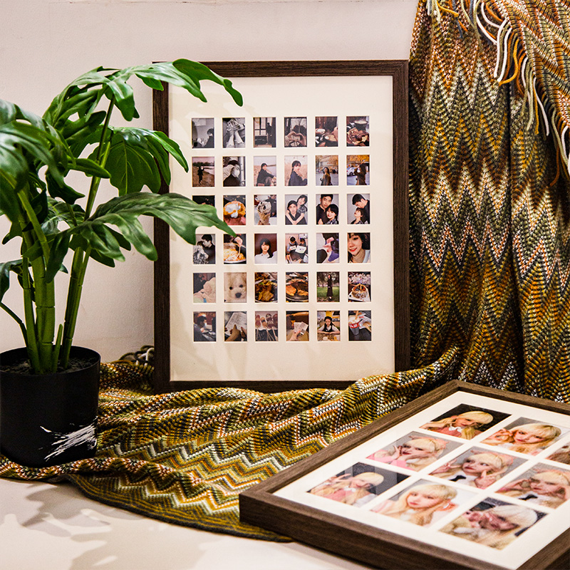 实木宫格相框定制简约装裱洗照片