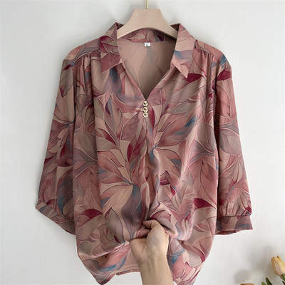 中老年妈妈装春夏雪纺上衣服