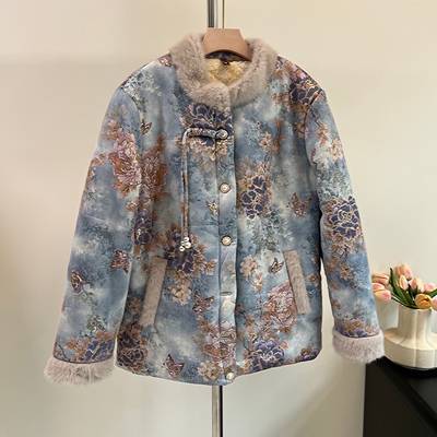 洋气妈妈冬装加绒加厚外套棉袄