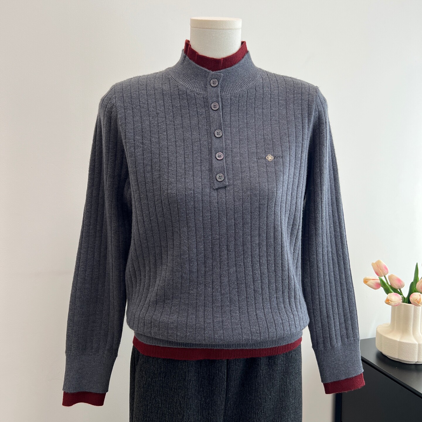 时尚妈妈秋冬装半高领针织上衣服