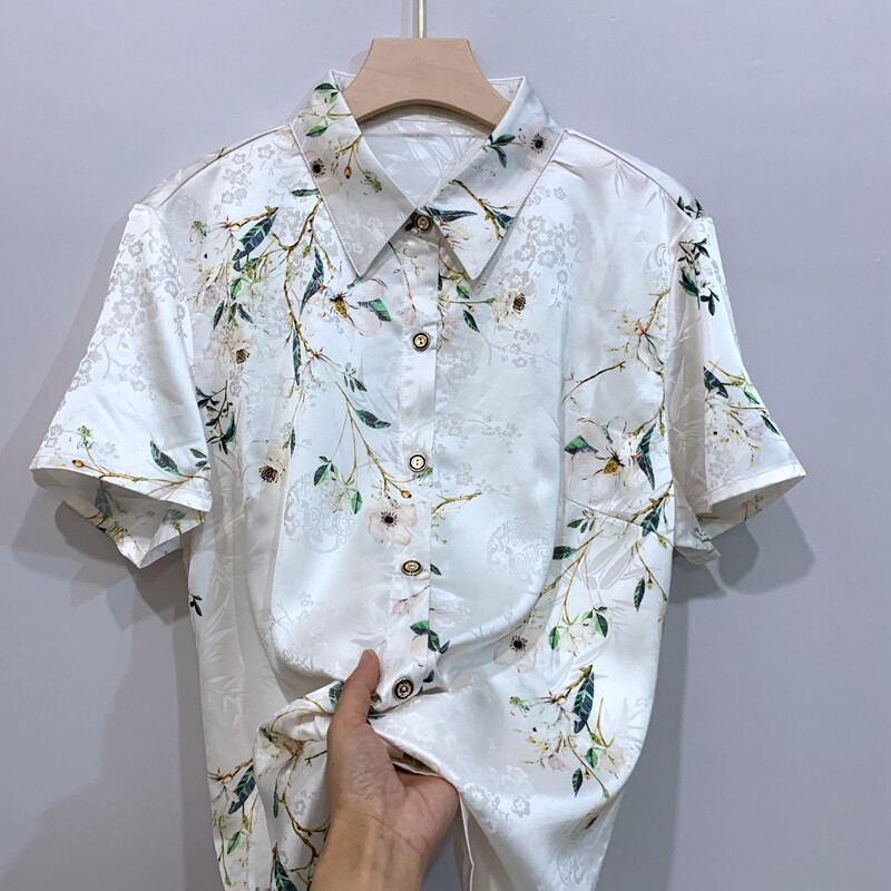 送运费险母亲节夏装桑蚕丝衬衣