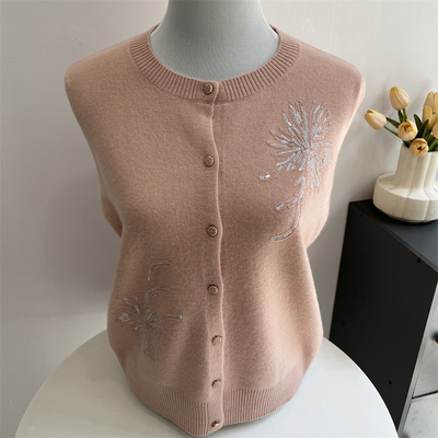 郭贵人纯羊毛衫奶奶秋装针织开衫