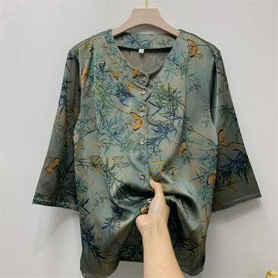 郭贵人奶奶夏装真丝衬衣新中式