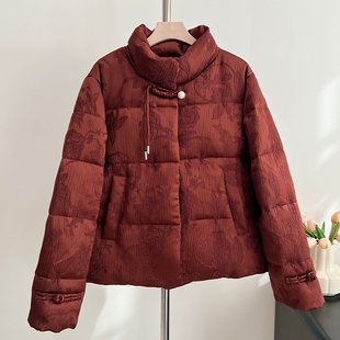 新中式妈妈冬装保暖羽绒服2025新款中老年女装外套洋气鸭绒上衣服