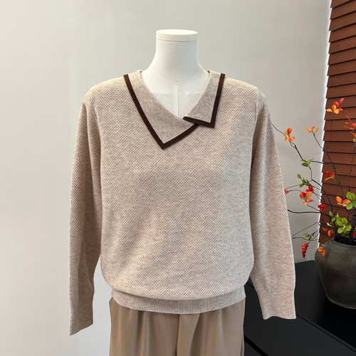 中年妈妈秋装早秋薄款长袖针织衫