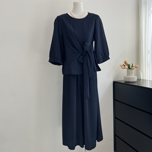 时尚妈妈春装阔腿裤两件套新款