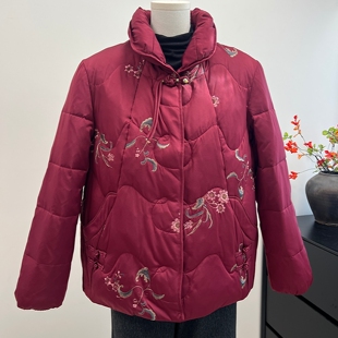 新中式奶奶羽绒服2025新款高档中老年女妈妈冬装外套国风保暖上衣