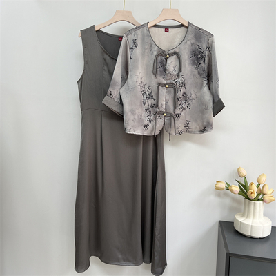 郭贵人中式中国风妈妈夏装连衣裙