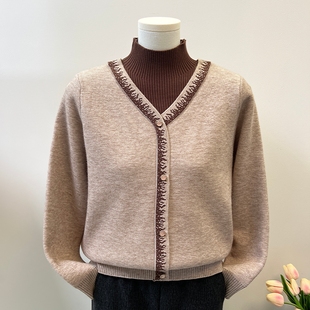 时尚妈妈毛衣加绒加厚保暖内搭上衣服中老年女装秋冬半高领打底衫