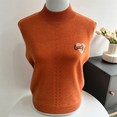 羊毛衫 洋气毛衣 中老年妈妈装 女100纯羊毛半高领针织打底衫 秋冬季