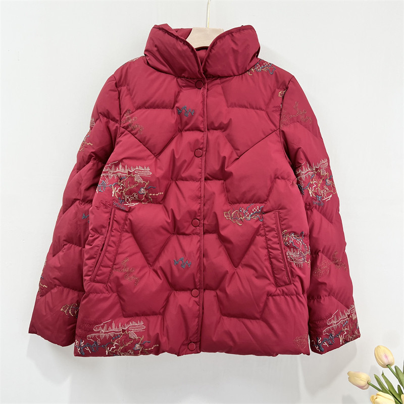 老年人冬装羽绒服女60岁70妈妈装新款加厚保暖外套老太太奶奶棉袄