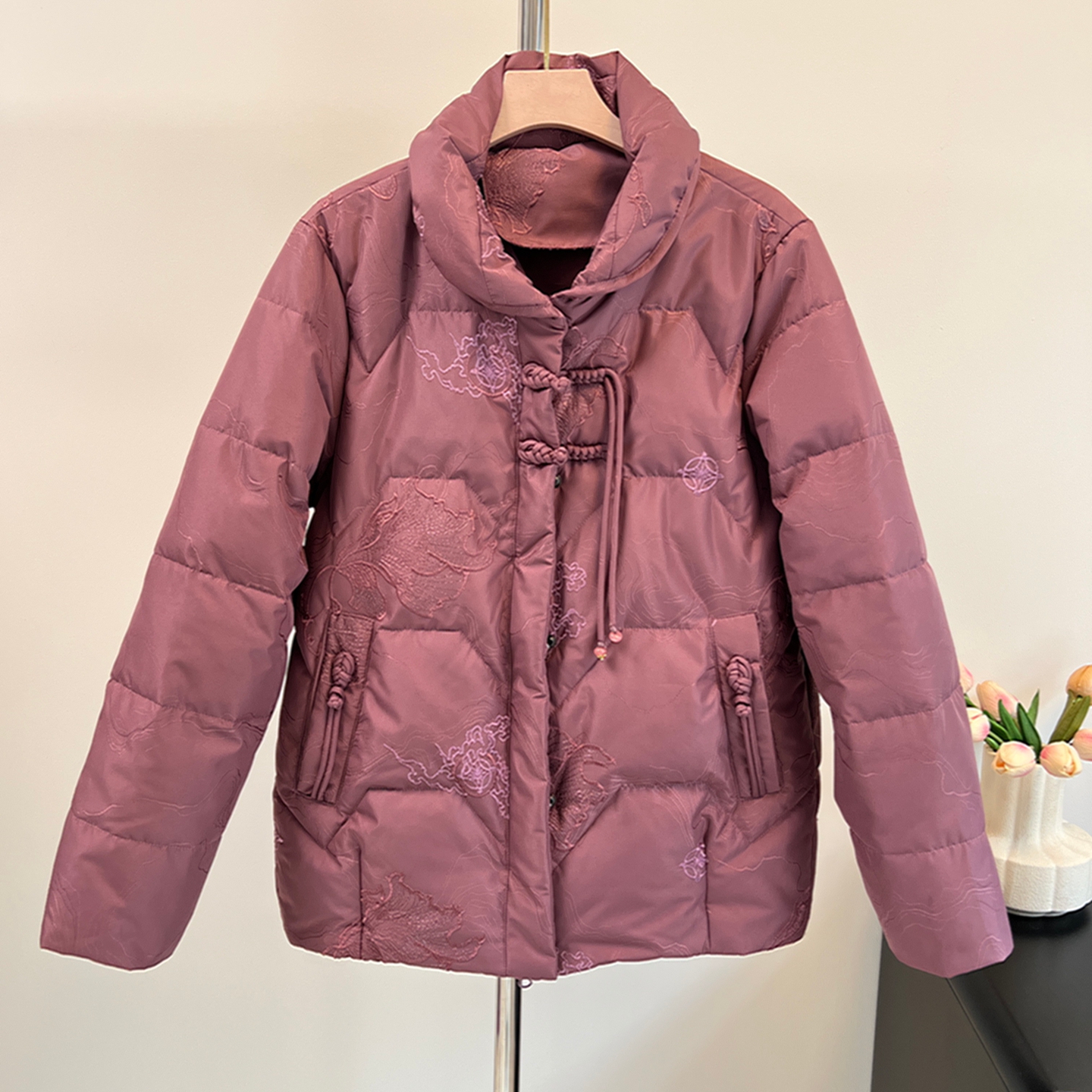 奶奶冬装羽绒服上衣老年人秋冬保暖上衣服70岁80多妈妈新中式外套