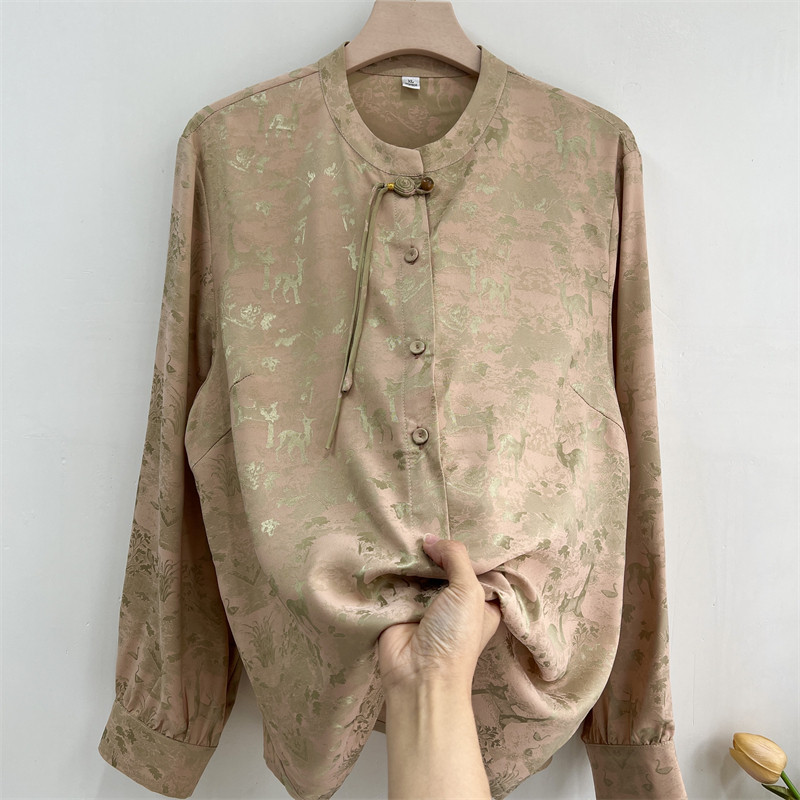 母亲节衣服2025新款妈妈夏装薄款衬衫长袖中老年人中式衬衣女上衣