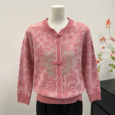 老年妈妈秋装洋气针织上衣打底衫