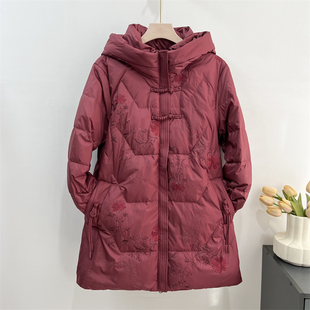 中老年人冬装中长款加厚女羽绒服奶奶保暖外套妈妈冬季老太太衣服