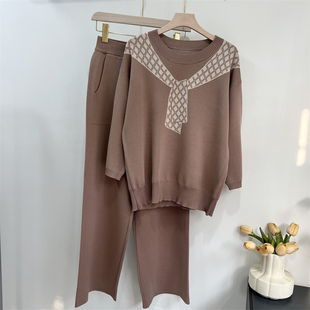 2025年新款妈妈春装时尚套装休闲上衣中老年女装针织运动服两件套