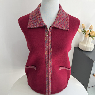 妈妈装秋冬季红色毛衣外套2024新款上衣中老年女装奶奶款针织开衫