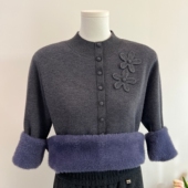 时尚 中老年人女秋冬一体绒保暖打底衫 妈妈冬装 半高领毛衣2025新款