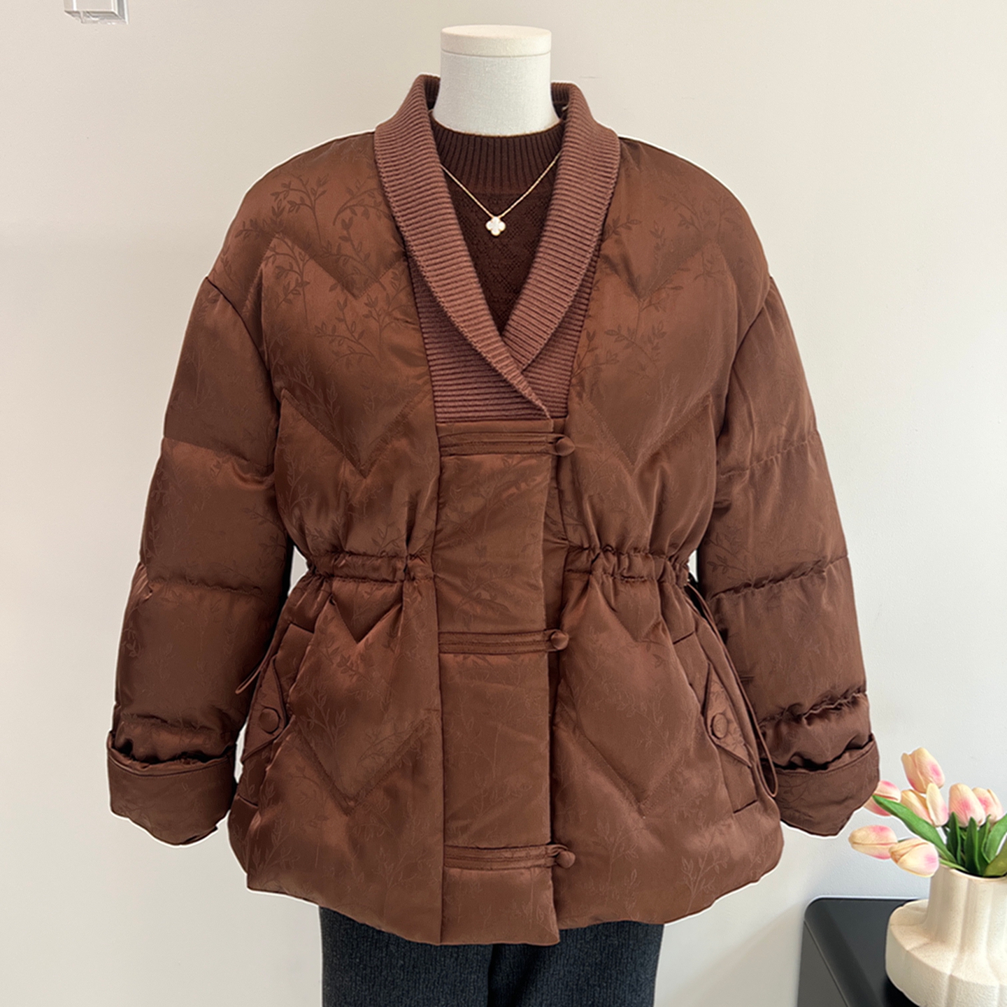 时尚妈妈冬装短款羽绒服外套