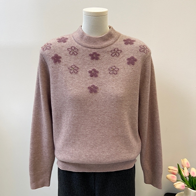 奶奶秋冬加绒加厚毛衣保暖上衣