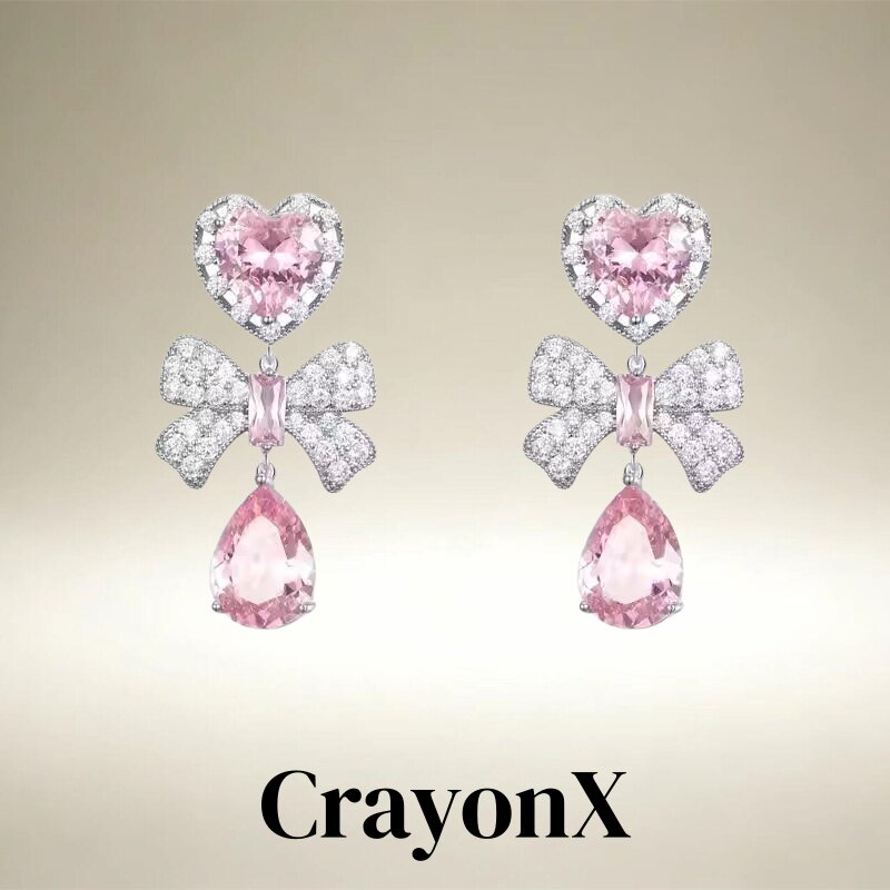 CrayonX轻奢锆石流苏吊坠耳饰