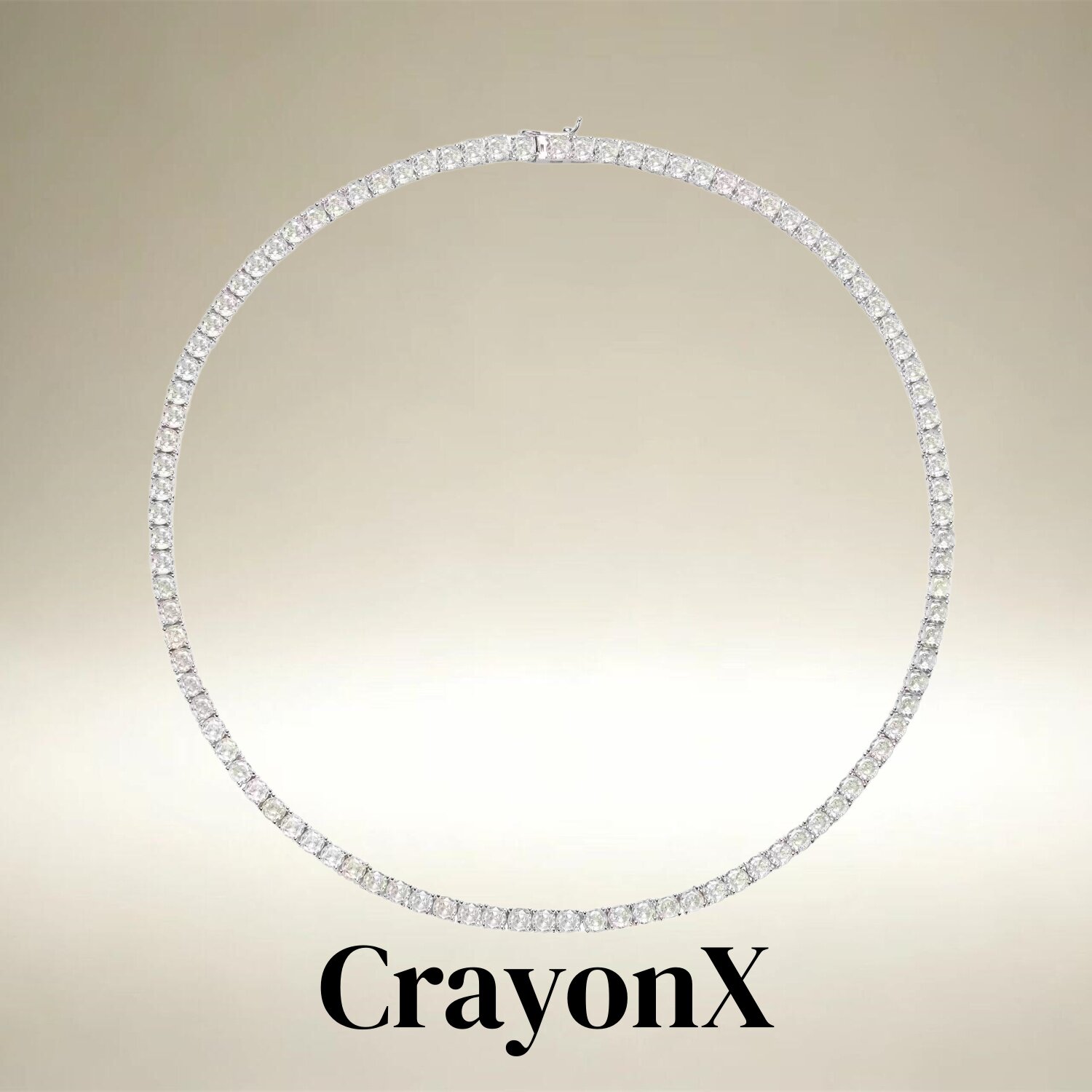 CrayonX满钻网球链锁骨项链女