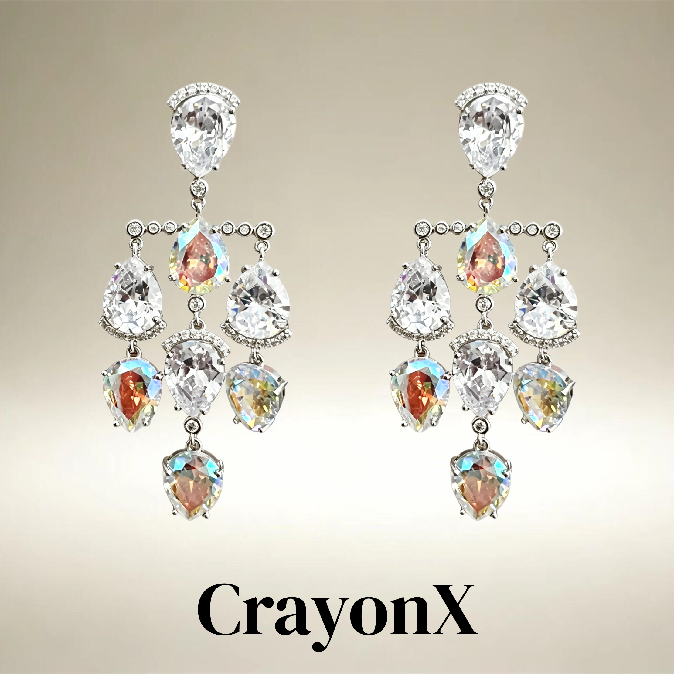 CrayonX炫彩宝石水滴耳坠派对