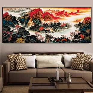 鸿运当头钻石绣贴钻十字绣5d钻石画满钻新款客厅2025旭日东升山水