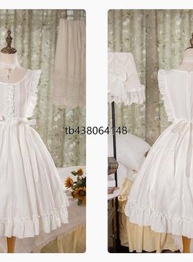 塔莎的花园罩衫 古典CLA森系围裙白色百搭lolita洛丽塔