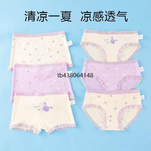 莫代尔儿童内裤女童平角短裤10A抗菌网眼三角夏季女孩