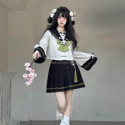原创正版jk新中式水手服套装国风款可爱日系学生水手服