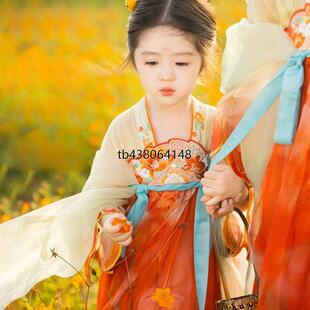 石榴花开女童汉服春秋儿童中秋节超仙古装襦裙连衣裙秋季花神系列