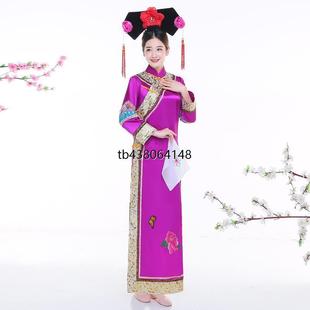 清朝满族古装女还珠格格服饰公主宫女皇后甄嬛传旗袍大码宫廷服装