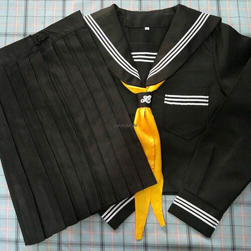 黑三本JK制服裙基础款正品水手服不良日系学院风套装短袖短裙女装