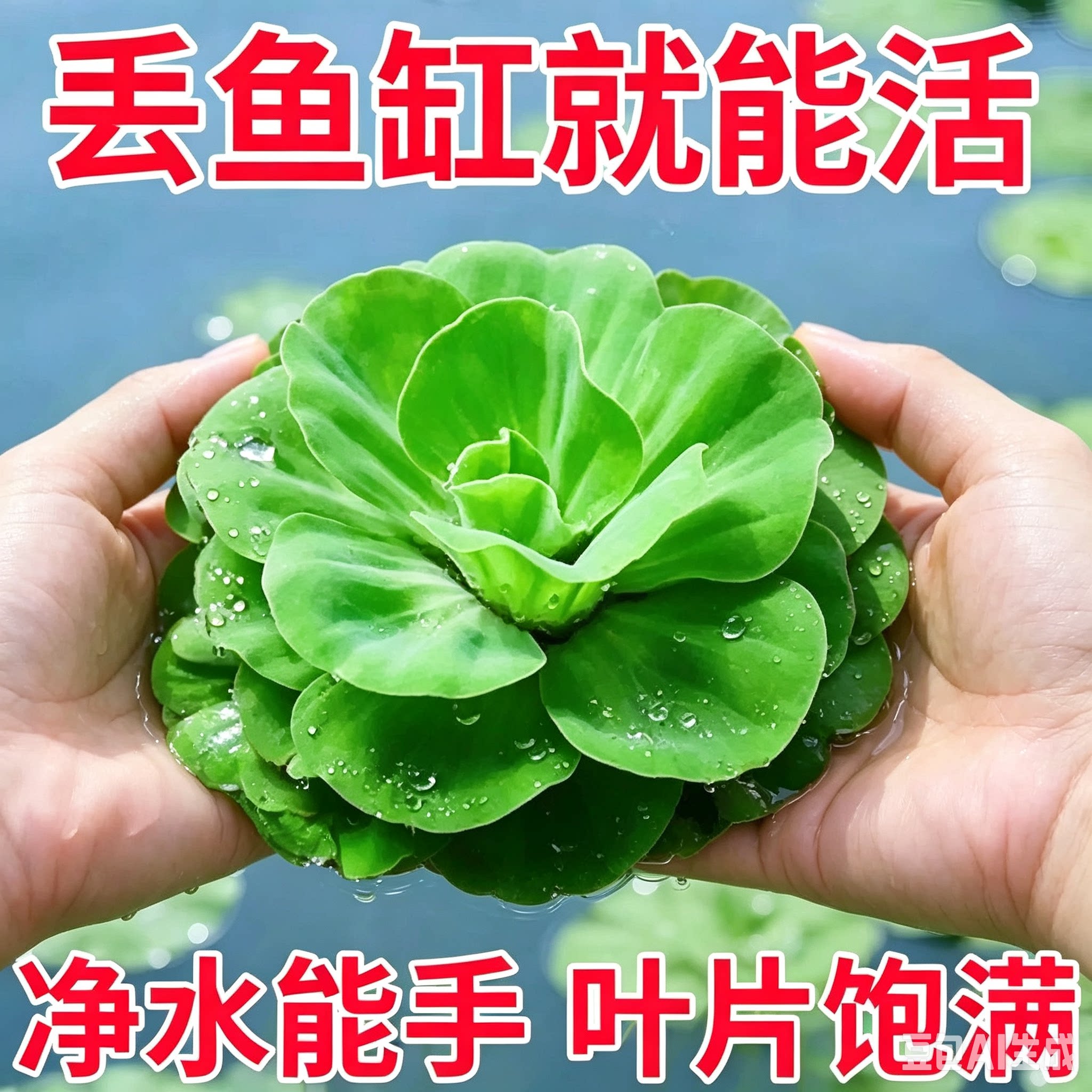 圆心萍浮萍净化水质水培绿植庭院办公室鱼虾龟缸造景增氧漂浮水草