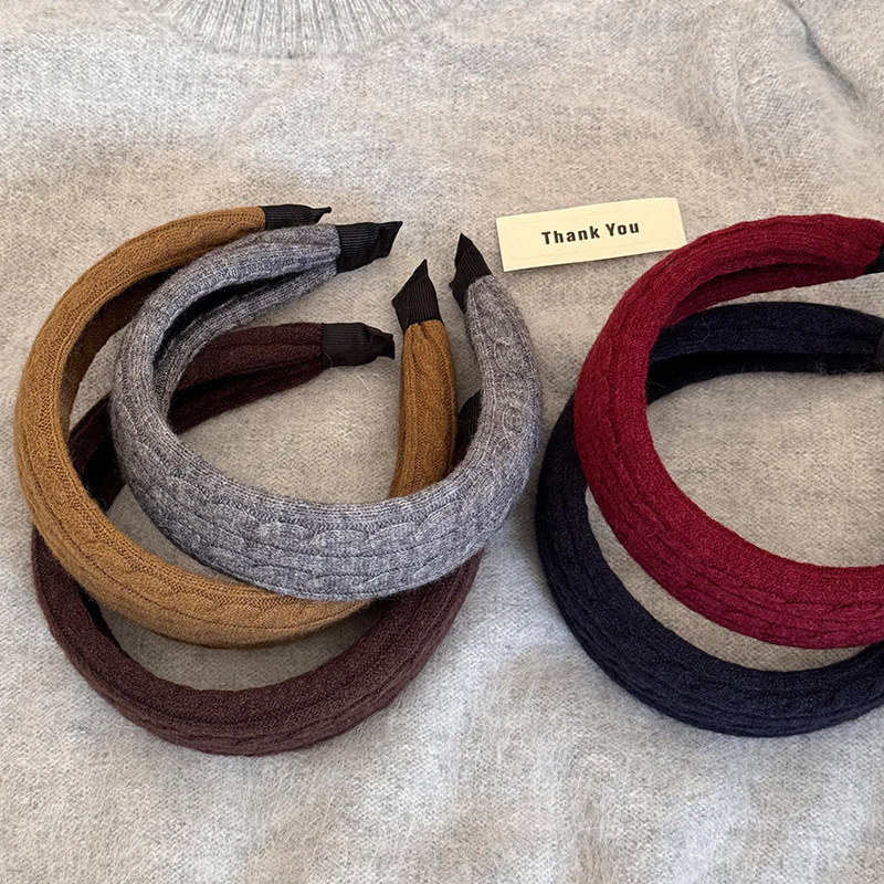 韩系秋冬高级感毛线针织发箍