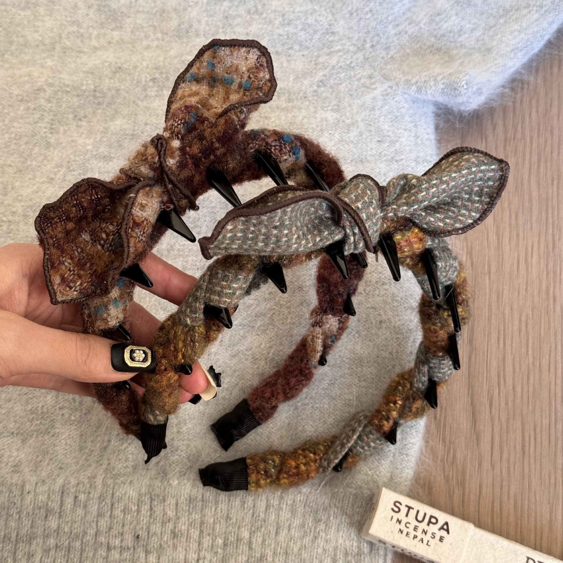 新款美拉德色系蝴蝶结发箍高级感百搭发卡头箍气质可爱时尚发饰