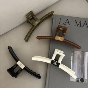 双C发夹大号高级感盘发夹气质侧边一字抓夹发饰头饰女 复古小香风