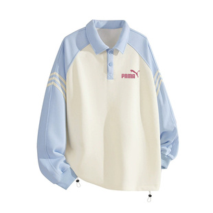 休闲小众潮牌插肩袖 正品 女美式 polo衫 百搭卫衣潮 奥特莱斯2025新款