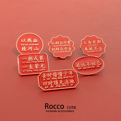 光荣退伍胸针老兵一生荣光