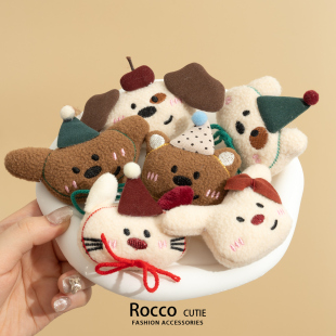 韩系卡通小熊胸针狗狗别针包包配饰围巾衣服点缀饰品背包挂件衣服