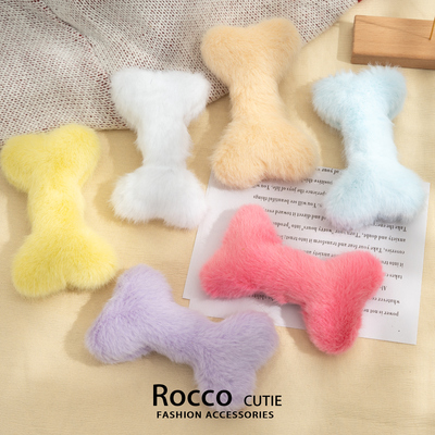 秋冬新款可爱毛绒骨头胸针