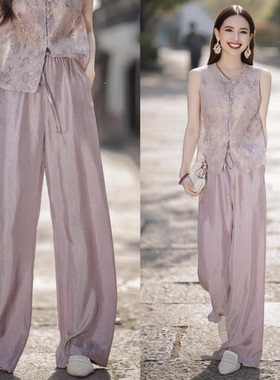 神裤—醋酸紫色｜夏季100.醋酸百搭直筒休闲裤女