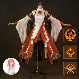 原神cos服稻妻城八重神子温迪游戏皮肤头饰脖环全套cospaly女装