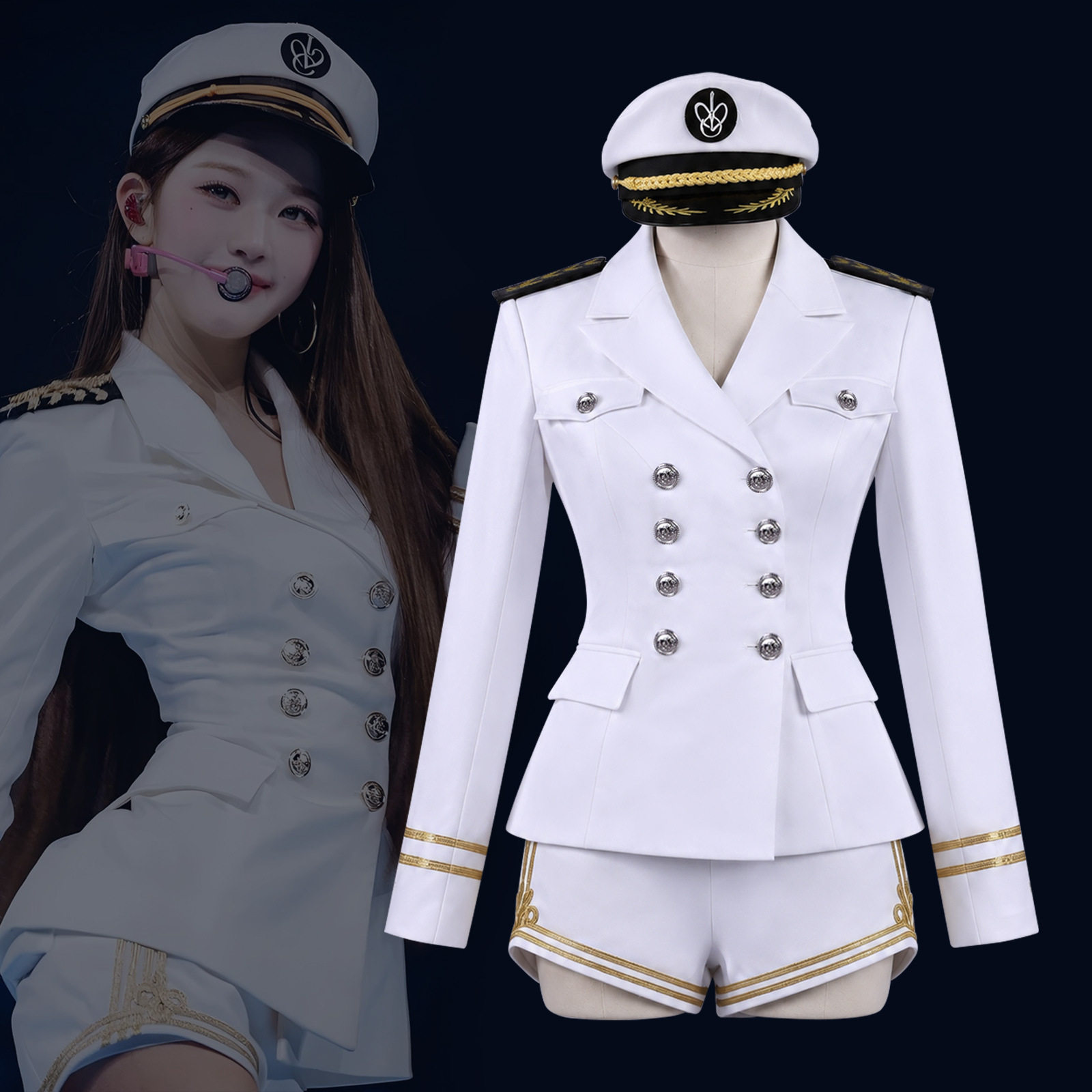 张元英同款打歌服cos服风水手制服双排扣cosplay舞台表演服装